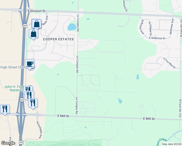 map of restaurants, bars, coffee shops, grocery stores, and more near 3924 East Windsmore Drive in Springfield