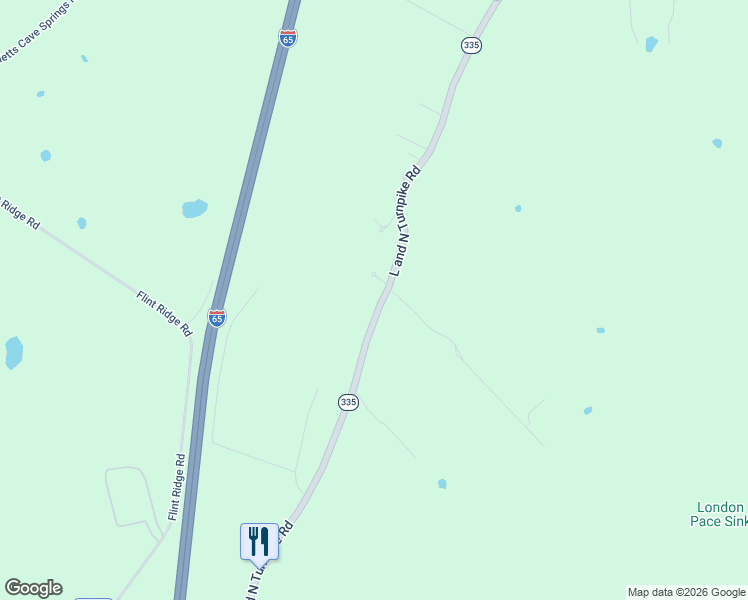 map of restaurants, bars, coffee shops, grocery stores, and more near 2934 L and N Turnpike Road in Horse Cave