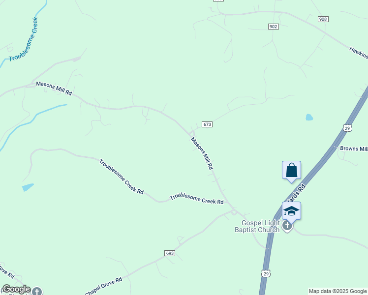 map of restaurants, bars, coffee shops, grocery stores, and more near 422 Masons Mill Road in Evington