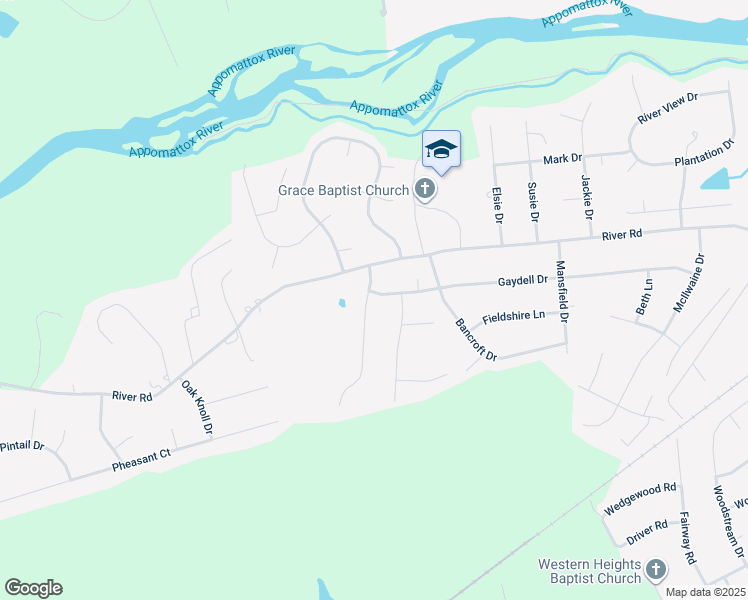 map of restaurants, bars, coffee shops, grocery stores, and more near 4101 Kenneth Drive in Petersburg