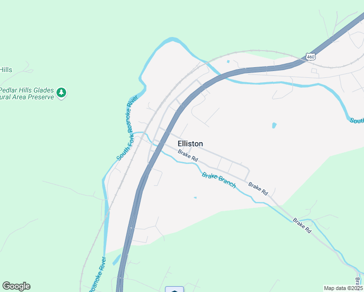 map of restaurants, bars, coffee shops, grocery stores, and more near 4721 Calloway Street in Elliston