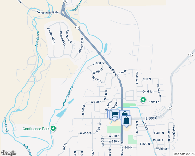 map of restaurants, bars, coffee shops, grocery stores, and more near 808 North 370 West in La Verkin