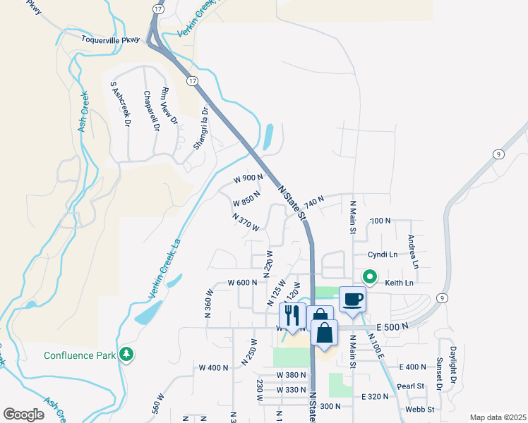 map of restaurants, bars, coffee shops, grocery stores, and more near 808 North 370 West in La Verkin