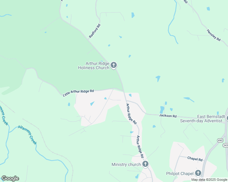 map of restaurants, bars, coffee shops, grocery stores, and more near 61 Little Arthur Ridge Road in East Bernstadt