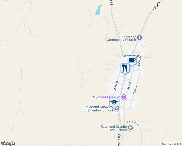 map of restaurants, bars, coffee shops, grocery stores, and more near 32243 Digger Pine Road in Raymond