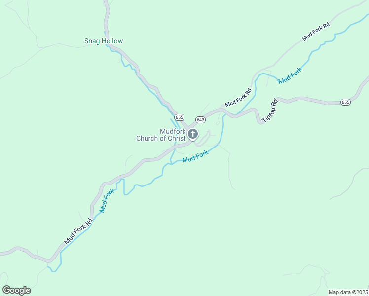 map of restaurants, bars, coffee shops, grocery stores, and more near Mud Fork Road in Tazewell County