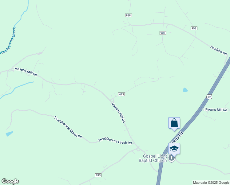 map of restaurants, bars, coffee shops, grocery stores, and more near 62 Magaron Lane in Evington