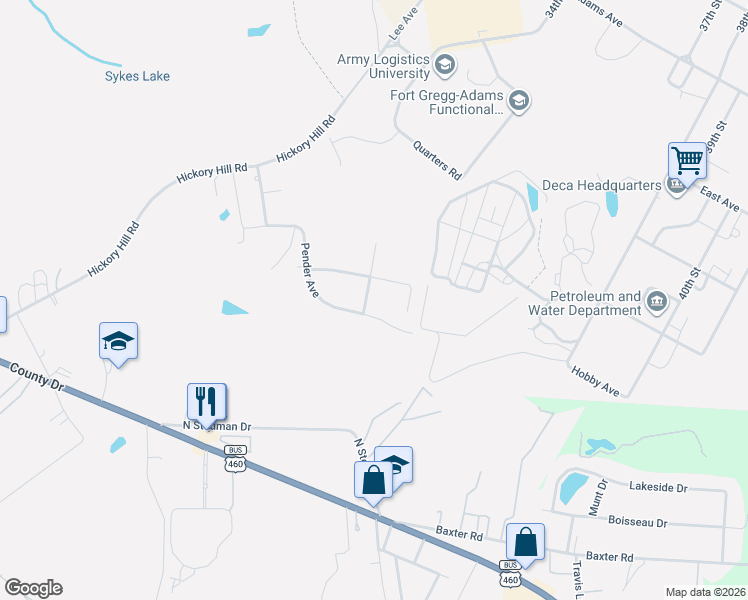 map of restaurants, bars, coffee shops, grocery stores, and more near 2273 Walsh Avenue in Petersburg