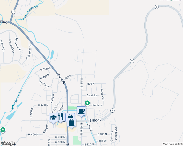 map of restaurants, bars, coffee shops, grocery stores, and more near 765 North State Street in La Verkin