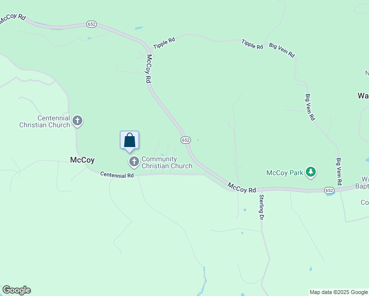 map of restaurants, bars, coffee shops, grocery stores, and more near 6129 McCoy Road in Blacksburg