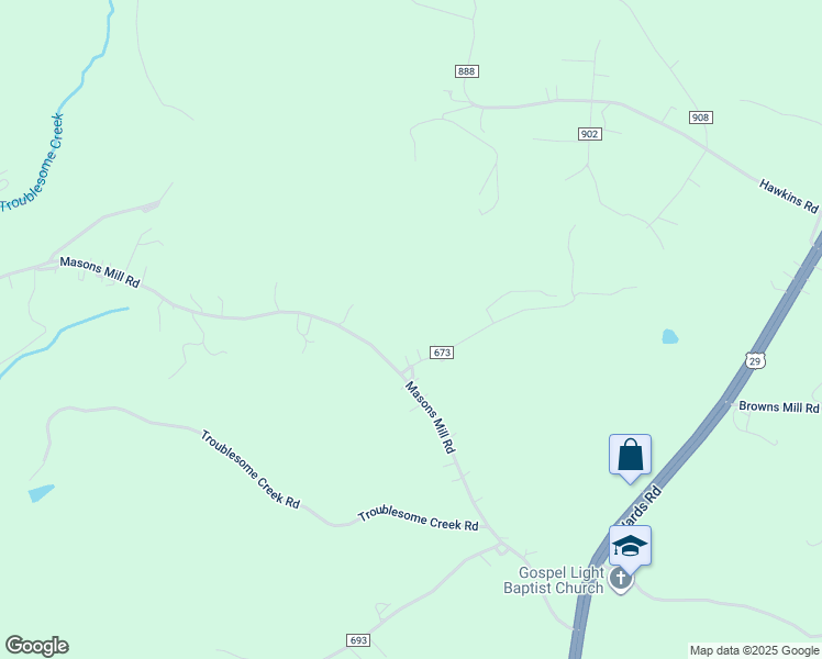 map of restaurants, bars, coffee shops, grocery stores, and more near 62 Magaron Lane in Evington