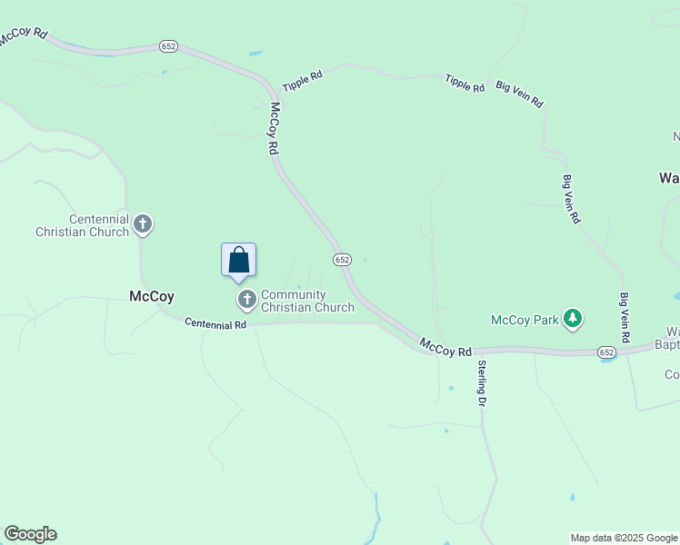 map of restaurants, bars, coffee shops, grocery stores, and more near 6129 McCoy Road in Blacksburg