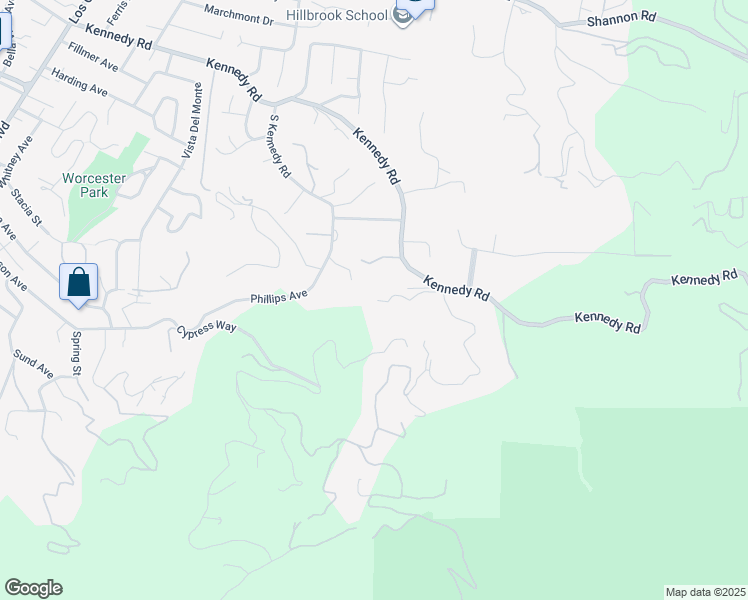 map of restaurants, bars, coffee shops, grocery stores, and more near 16158 Kennedy Road in Los Gatos