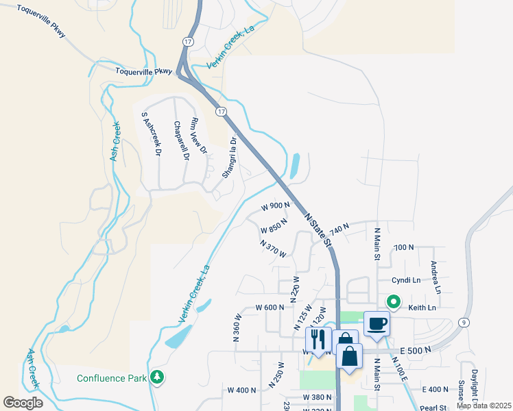 map of restaurants, bars, coffee shops, grocery stores, and more near 354 West 900 North in La Verkin