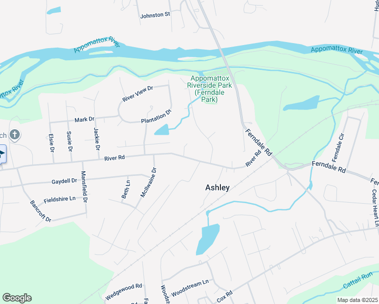map of restaurants, bars, coffee shops, grocery stores, and more near 24700 River Road in Petersburg