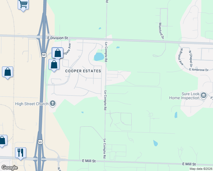 map of restaurants, bars, coffee shops, grocery stores, and more near 3801 East Apple Hill Lane in Springfield