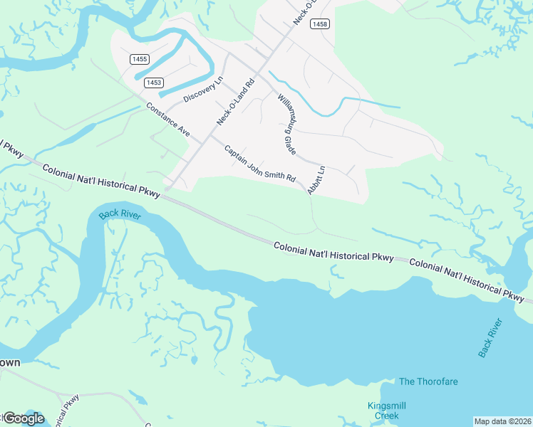 map of restaurants, bars, coffee shops, grocery stores, and more near 2028 Back River Lane in Williamsburg