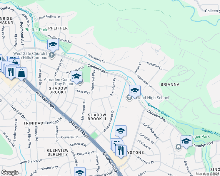map of restaurants, bars, coffee shops, grocery stores, and more near 946 Marble Court in San Jose