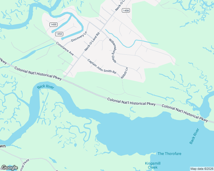 map of restaurants, bars, coffee shops, grocery stores, and more near 2028 Back River Lane in Williamsburg