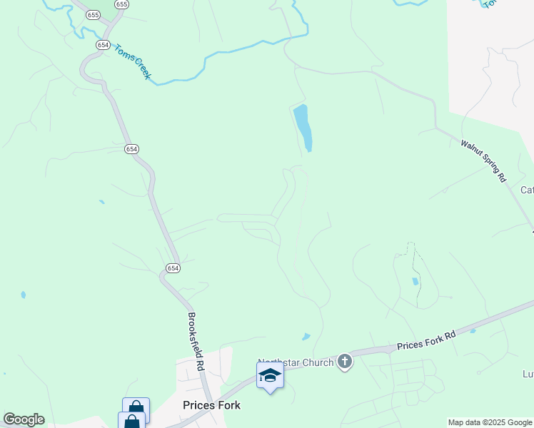 map of restaurants, bars, coffee shops, grocery stores, and more near Unnamed Road in Blacksburg