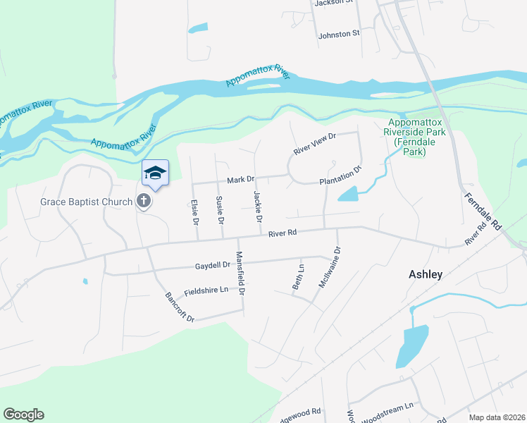 map of restaurants, bars, coffee shops, grocery stores, and more near 3815 Plantation Court in Petersburg