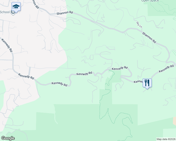 map of restaurants, bars, coffee shops, grocery stores, and more near 15389 Kennedy Road in Los Gatos