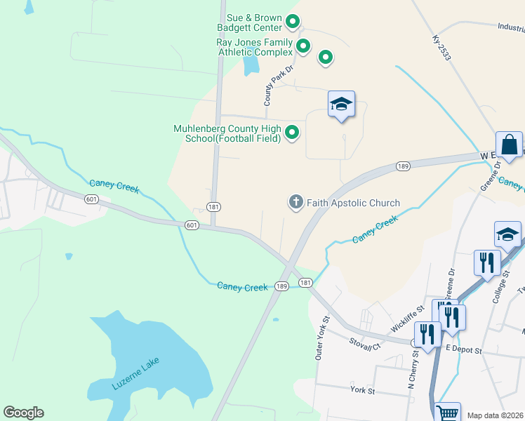 map of restaurants, bars, coffee shops, grocery stores, and more near 199 Kimberly Drive in Greenville