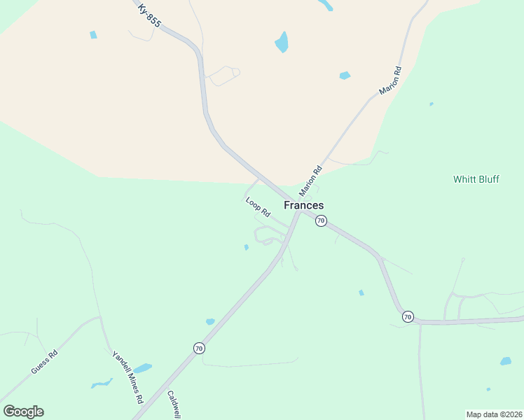 map of restaurants, bars, coffee shops, grocery stores, and more near Loop Road in Crittenden County