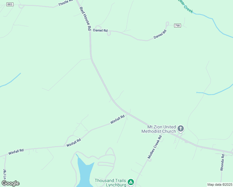 map of restaurants, bars, coffee shops, grocery stores, and more near 5034 Red House Road in Rustburg