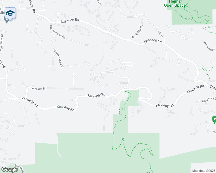 map of restaurants, bars, coffee shops, grocery stores, and more near 15389 Kennedy Road in Los Gatos