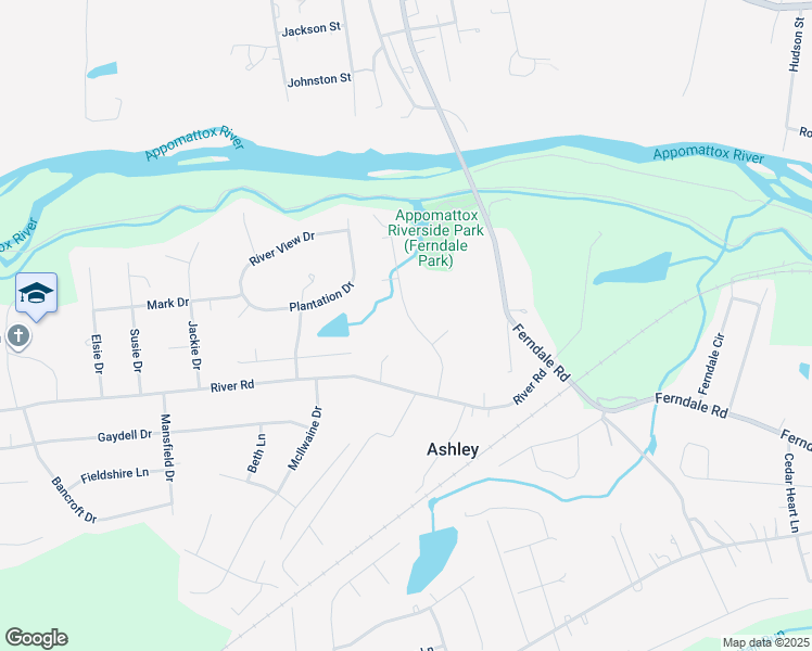 map of restaurants, bars, coffee shops, grocery stores, and more near Moss Point Drive in Petersburg