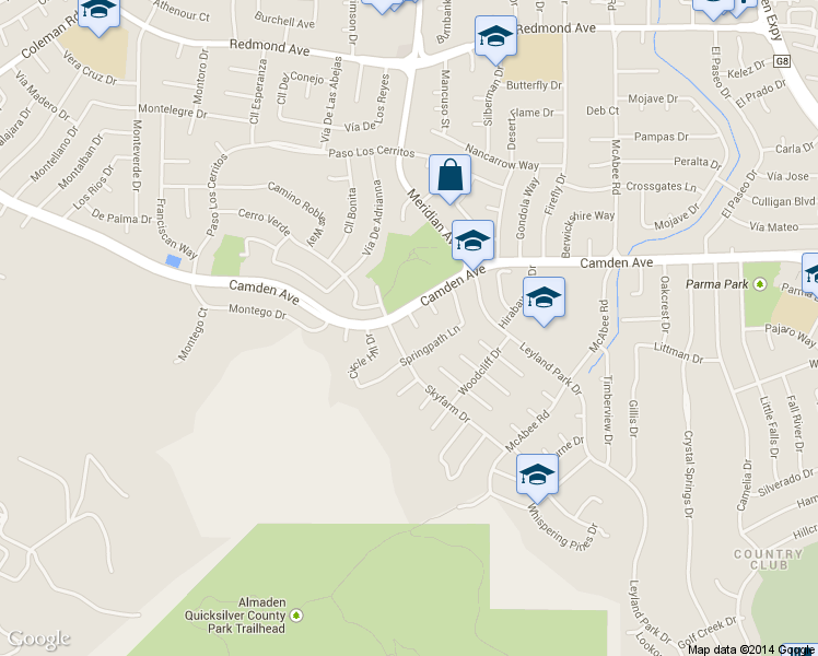 map of restaurants, bars, coffee shops, grocery stores, and more near 6517 Plainview Court in San Jose