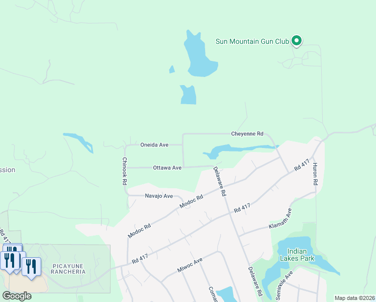 map of restaurants, bars, coffee shops, grocery stores, and more near 32370 Chickasaw Road in Coarsegold