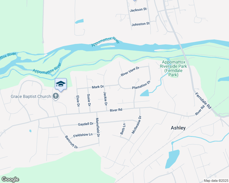 map of restaurants, bars, coffee shops, grocery stores, and more near 3814 Plantation Court in Petersburg