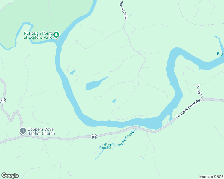 map of restaurants, bars, coffee shops, grocery stores, and more near 1195 River Rock Road in Vinton