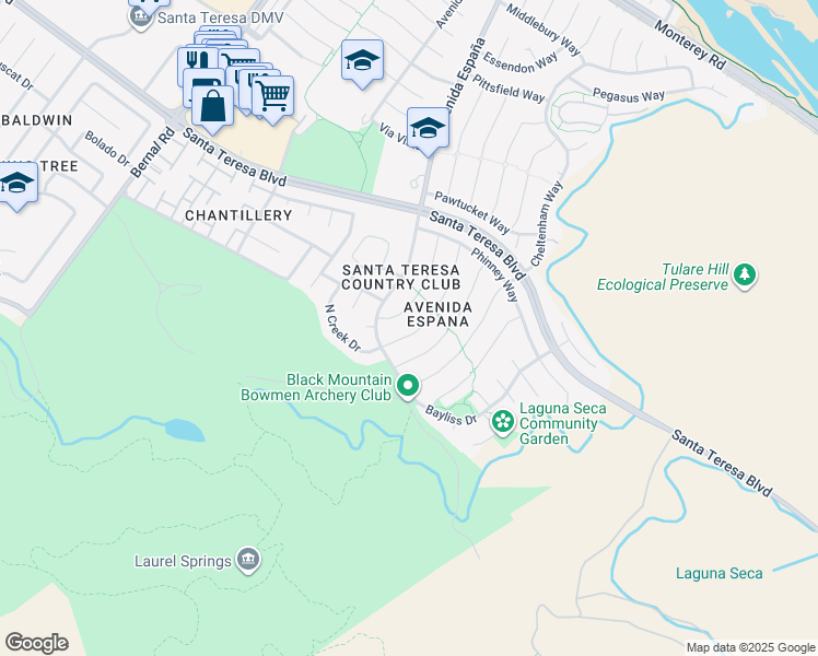 map of restaurants, bars, coffee shops, grocery stores, and more near in San Jose