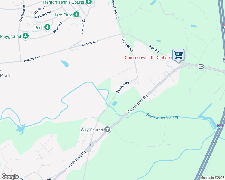 map of restaurants, bars, coffee shops, grocery stores, and more near 6824 Bull Hill Road in Prince George