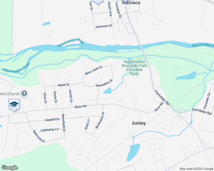 map of restaurants, bars, coffee shops, grocery stores, and more near 24507 Plantation Drive in Petersburg