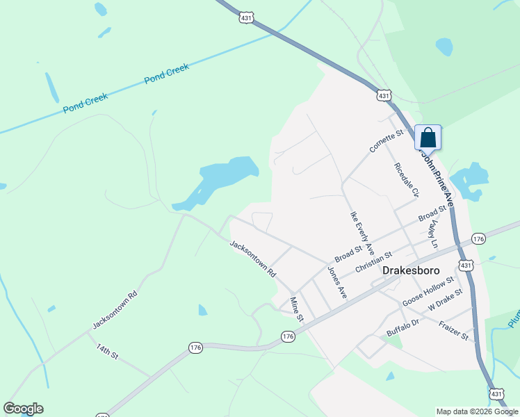 map of restaurants, bars, coffee shops, grocery stores, and more near 13-61 Harper Circle in Drakesboro