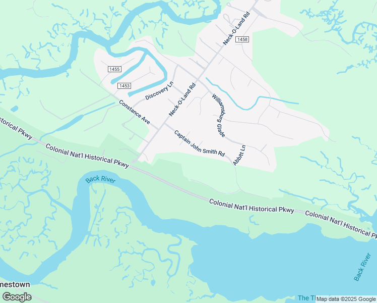 map of restaurants, bars, coffee shops, grocery stores, and more near 4708 Captain John Smith Road in Williamsburg