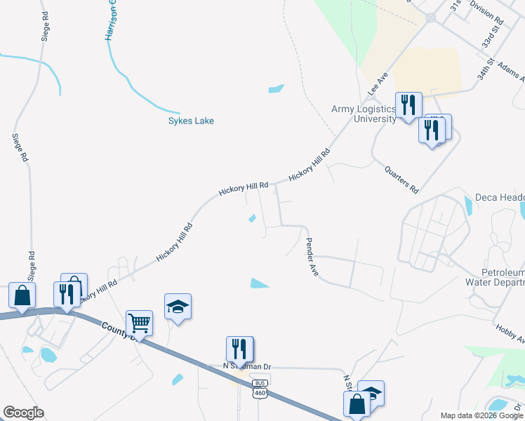 map of restaurants, bars, coffee shops, grocery stores, and more near 2139 Breckenridge Avenue in Petersburg
