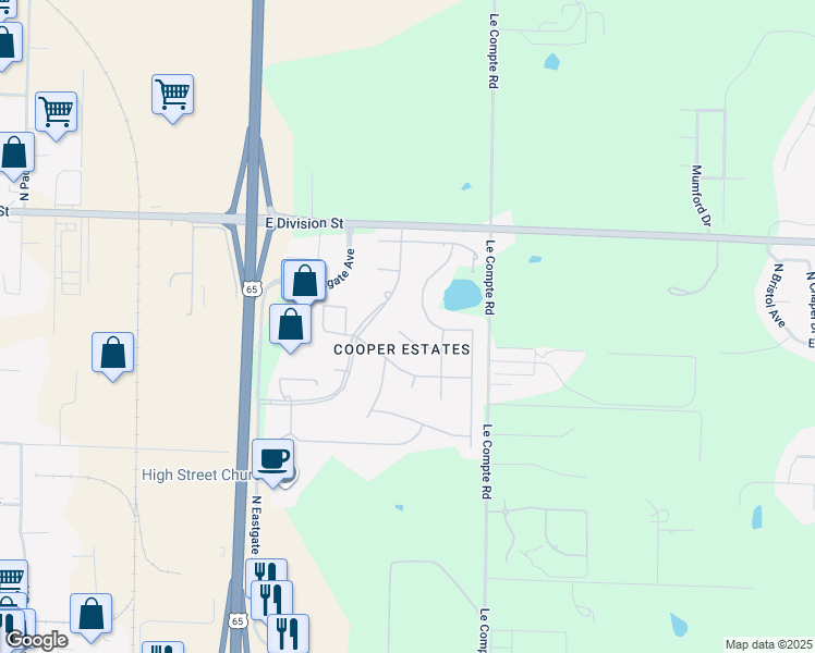 map of restaurants, bars, coffee shops, grocery stores, and more near 3707 East Dartmoor Court in Springfield