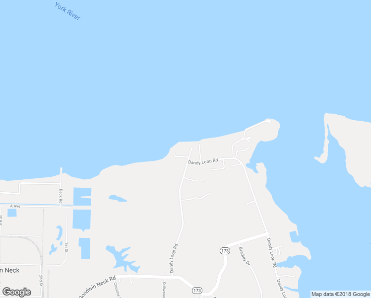 map of restaurants, bars, coffee shops, grocery stores, and more near 106 Dandy View Lane in Yorktown