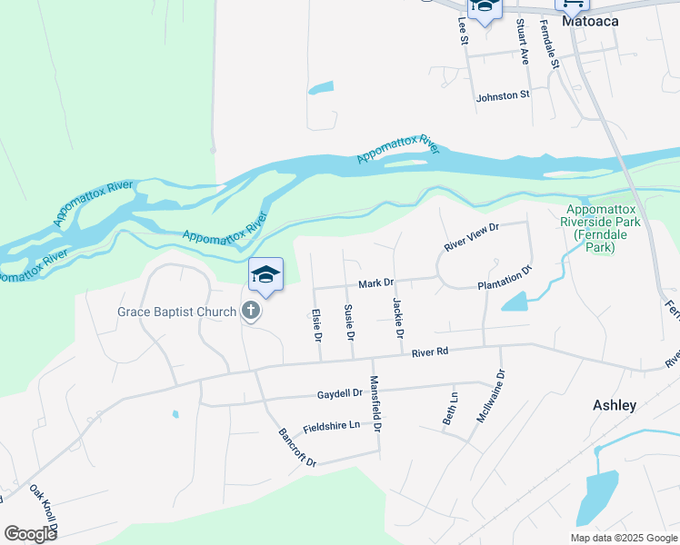 map of restaurants, bars, coffee shops, grocery stores, and more near 3718 Susie Drive in Petersburg