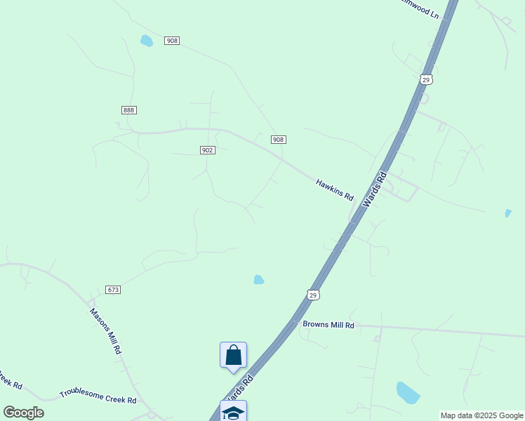 map of restaurants, bars, coffee shops, grocery stores, and more near 170 June Way in Evington
