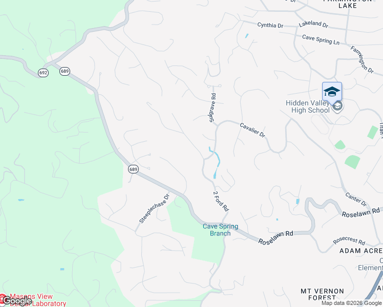 map of restaurants, bars, coffee shops, grocery stores, and more near 5901-5997 State Route 690 in Cave Spring