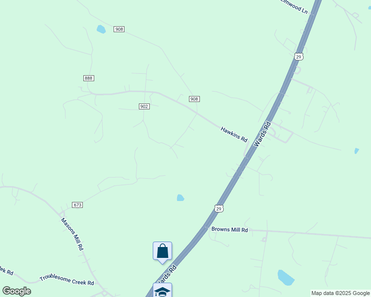 map of restaurants, bars, coffee shops, grocery stores, and more near 170 June Way in Evington