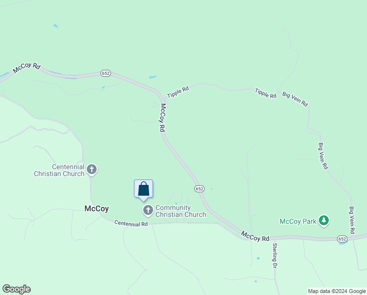 map of restaurants, bars, coffee shops, grocery stores, and more near 6230 McCoy Road in Blacksburg
