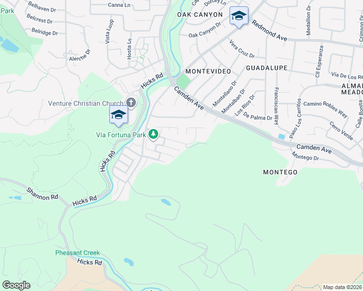 map of restaurants, bars, coffee shops, grocery stores, and more near 1618 Vía Campagna in San Jose