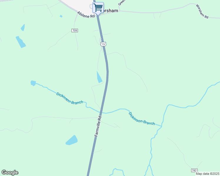 map of restaurants, bars, coffee shops, grocery stores, and more near 6867 Farmville Road in Farmville